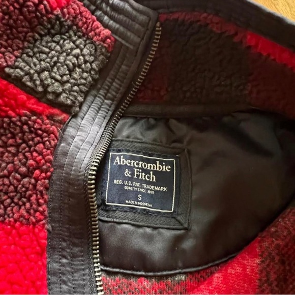 Red Buffalo Plaid Sherpa Fleece 1/4 Zip Pullover - Picture 3 of 3